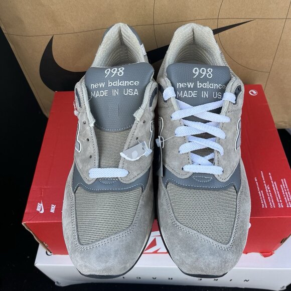 NEW!  New Balance 998 Grey Reflective Silver Made in USA U998GR Men Size 9